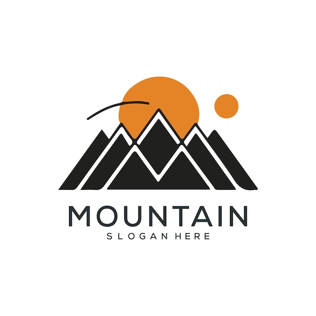 set of vector mountain and outdoor adventures logo designs