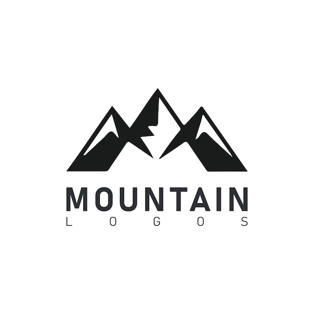 터 산 및 야외 모험 로고 디자인 세트