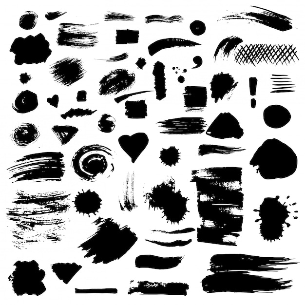 Vector set of vector paint stains.