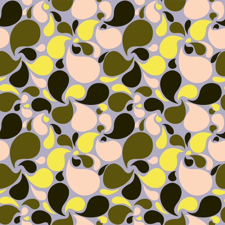 Vector ベクトル・スリーム・パターン (vector seamless pattern) カール・ドロップ (curls drops) ベクトル・グラフィック (vector graphics) 1000×1000ピクセル