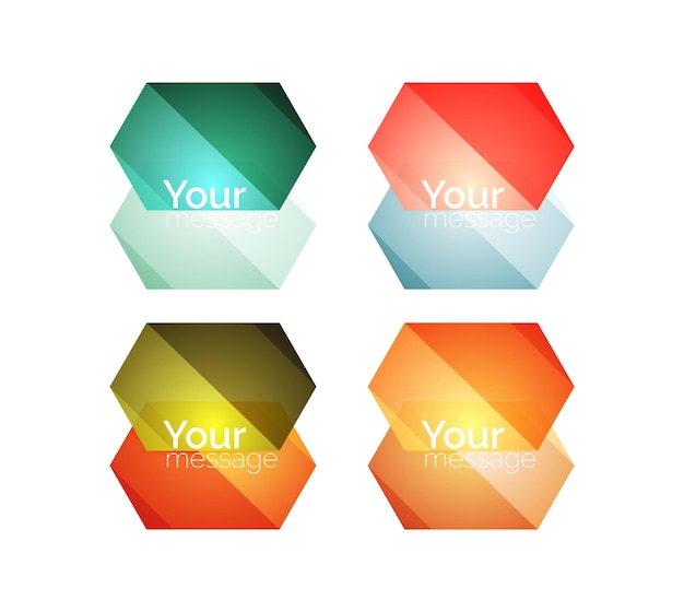 Set of vector shiny blank boxes for your content Abstract geometric elements suitable for text or infographics