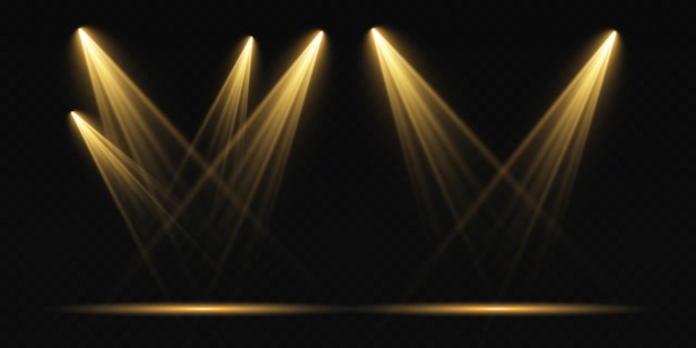 Set di faretti vettoriali varie forme di luce faretti da palcoscenico effetti luce effetto luce bagliore illustrazione vettoriale