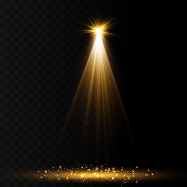 Set of vector spotlights various forms of light Stage spotlights Light effects Glow light effect Vector illustration