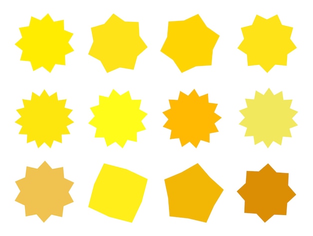 Set of vector starburst sunburst badges Collection blue different gradient color Simple style Vintage labels Design elements Colored stickers Vector illustration eps10 of types and colors icon