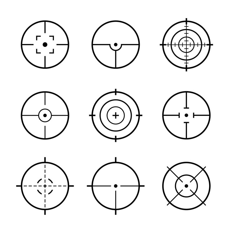 Vector set of vector target or aim icons