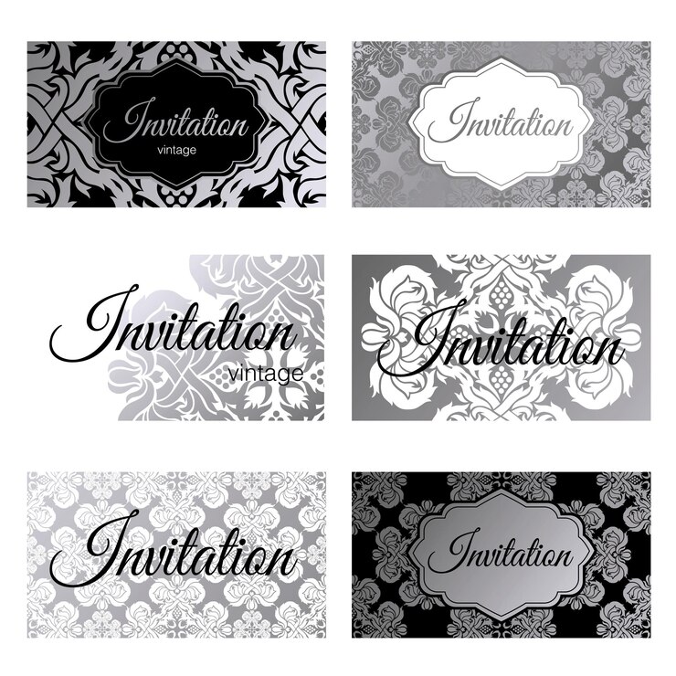 Vector set of vector templates for business cards and invitations