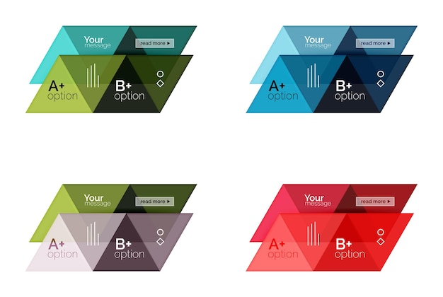 Vector set of vector triangle geometric infographic for workflow layout diagram number options or web design