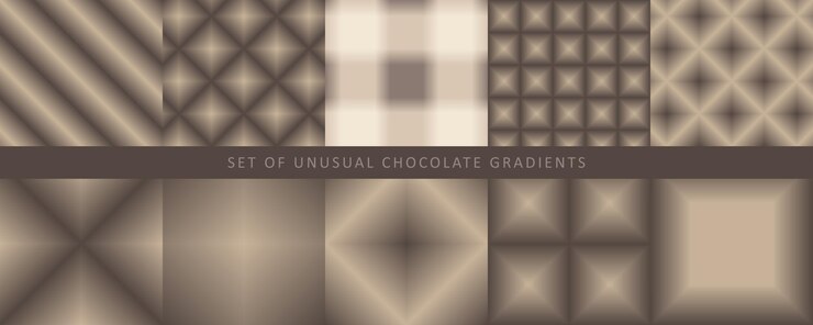 Vector set of vector unusual gradients in chocolate tones