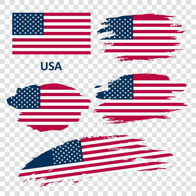 Vector set of vector usa flags