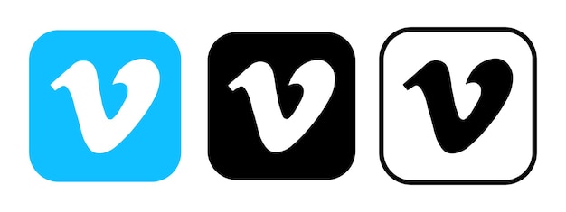 Vettore set di icone vettoriali di social network vimeo su sfondo trasparente immagini eps editoriale