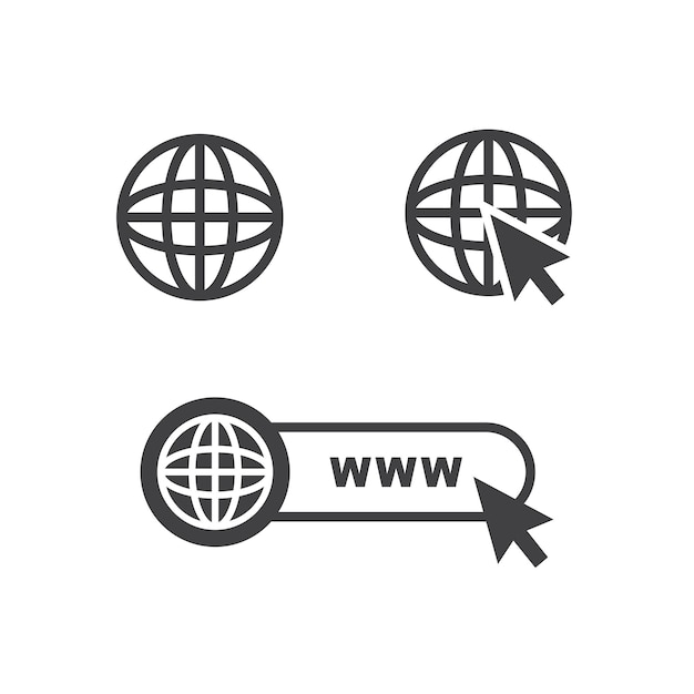 Vettore un insieme di disegno dell'icona www vettoriale