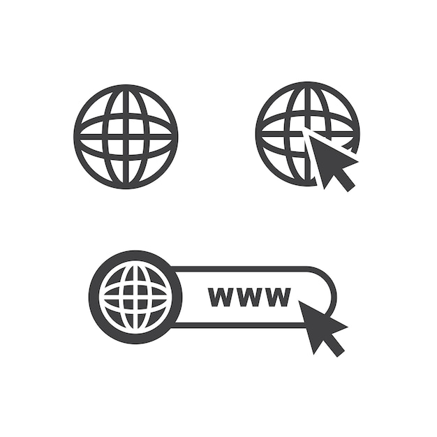 벡터 www 아이콘 디자인의 집합