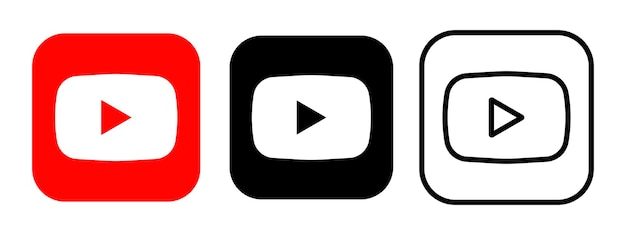 Vector set of vector youtube social network icons on transparent background eps images editorial