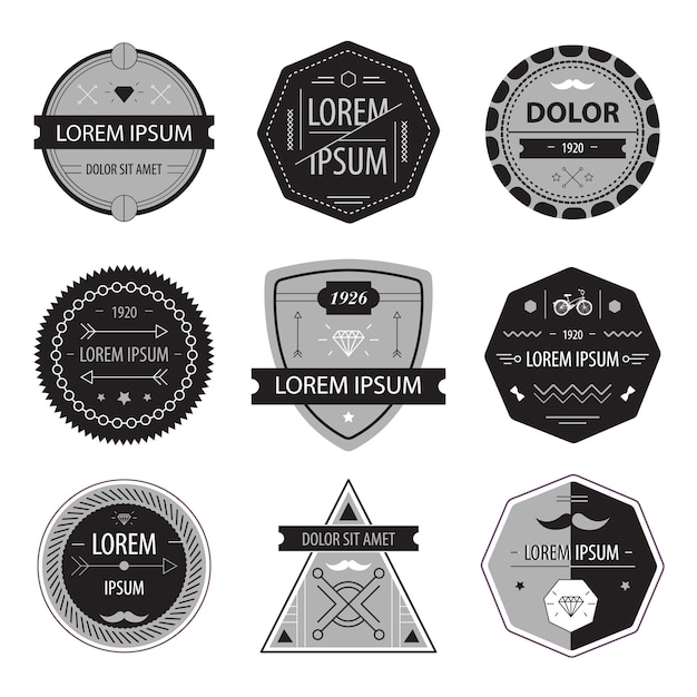 Set of vectorhipster modern labels, icons isolated