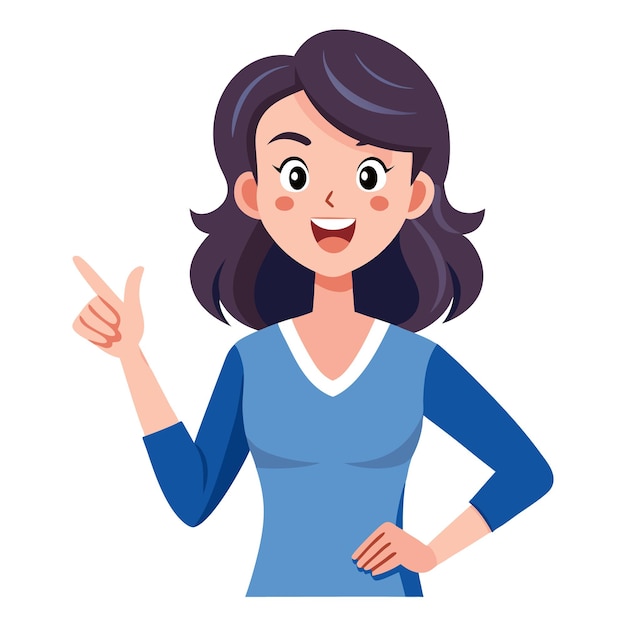 Set vectorillustraties met een vrouwelijk personage met verschillende uitdrukkingen
