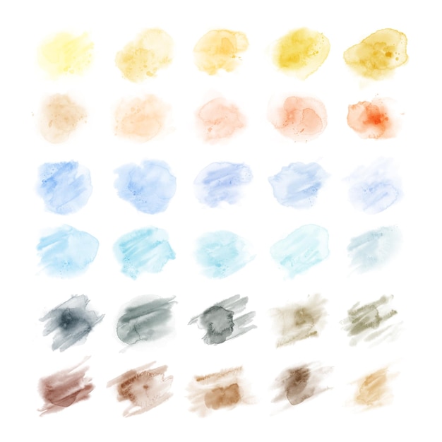 Vector set veelkleurige aquarelverfvlekken