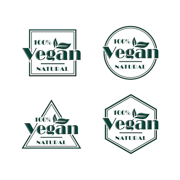 Set Of Vegan logo design