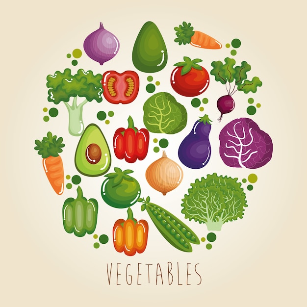 Set vegetables healthy food