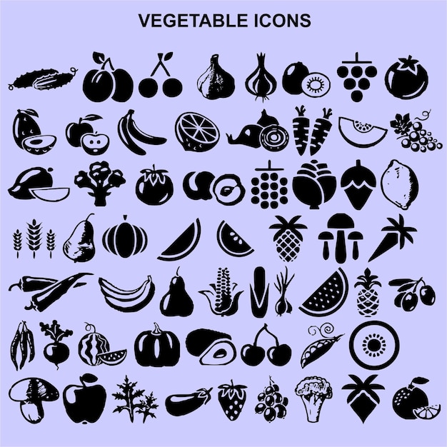 Vector set of vegetables icons vector