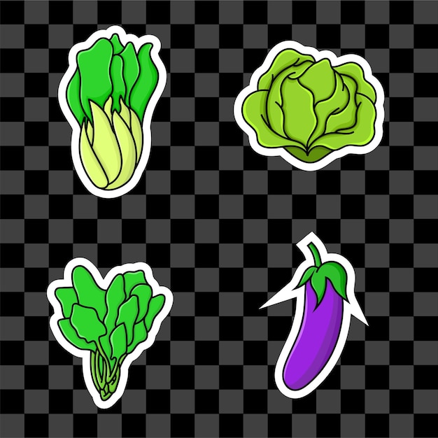 Set of vegetables isolated illustration vector