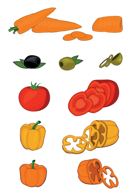 Set of vegetables