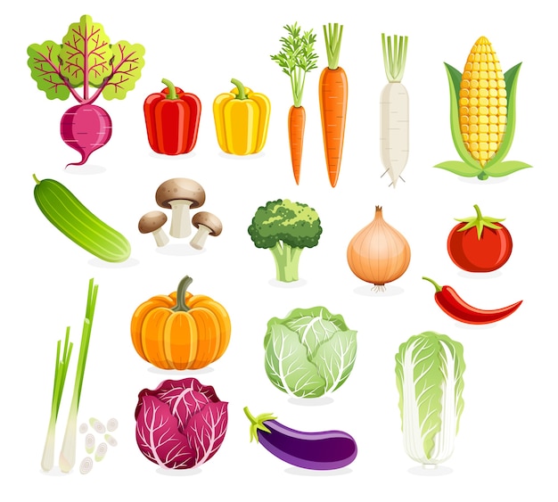 Set of vegetables.