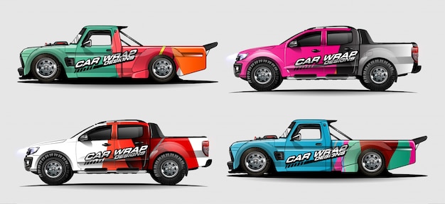Set of vehicle wrap background designs