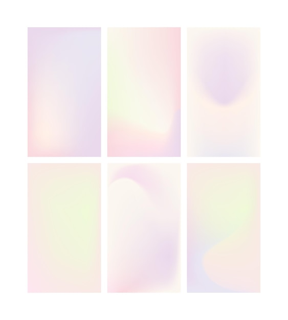 Vector set of vertical pastel gradient vector backgrounds