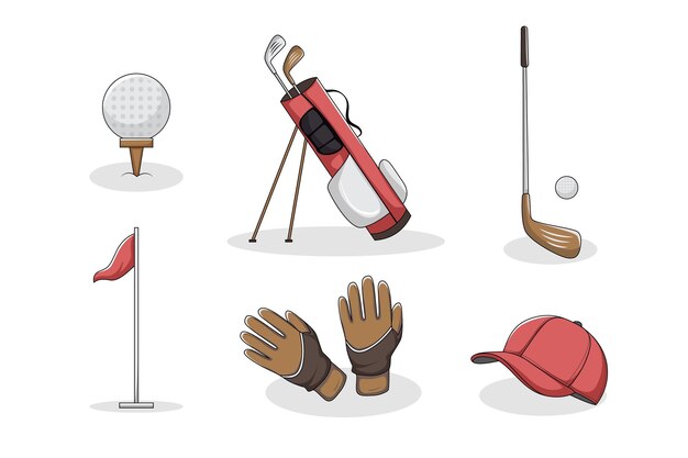 Vector set verzameling golfelementen