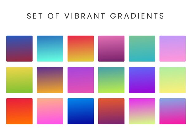 Vettore set di gradienti vibranti multicolore