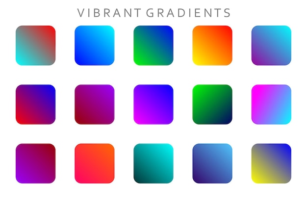 Vector set of vibrant gradients