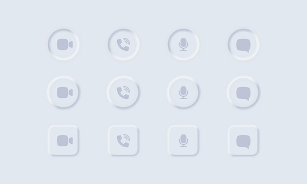 Set of video call icons