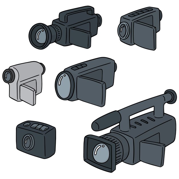 Vector set of video camera