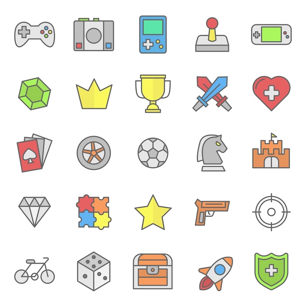 set of video game icon