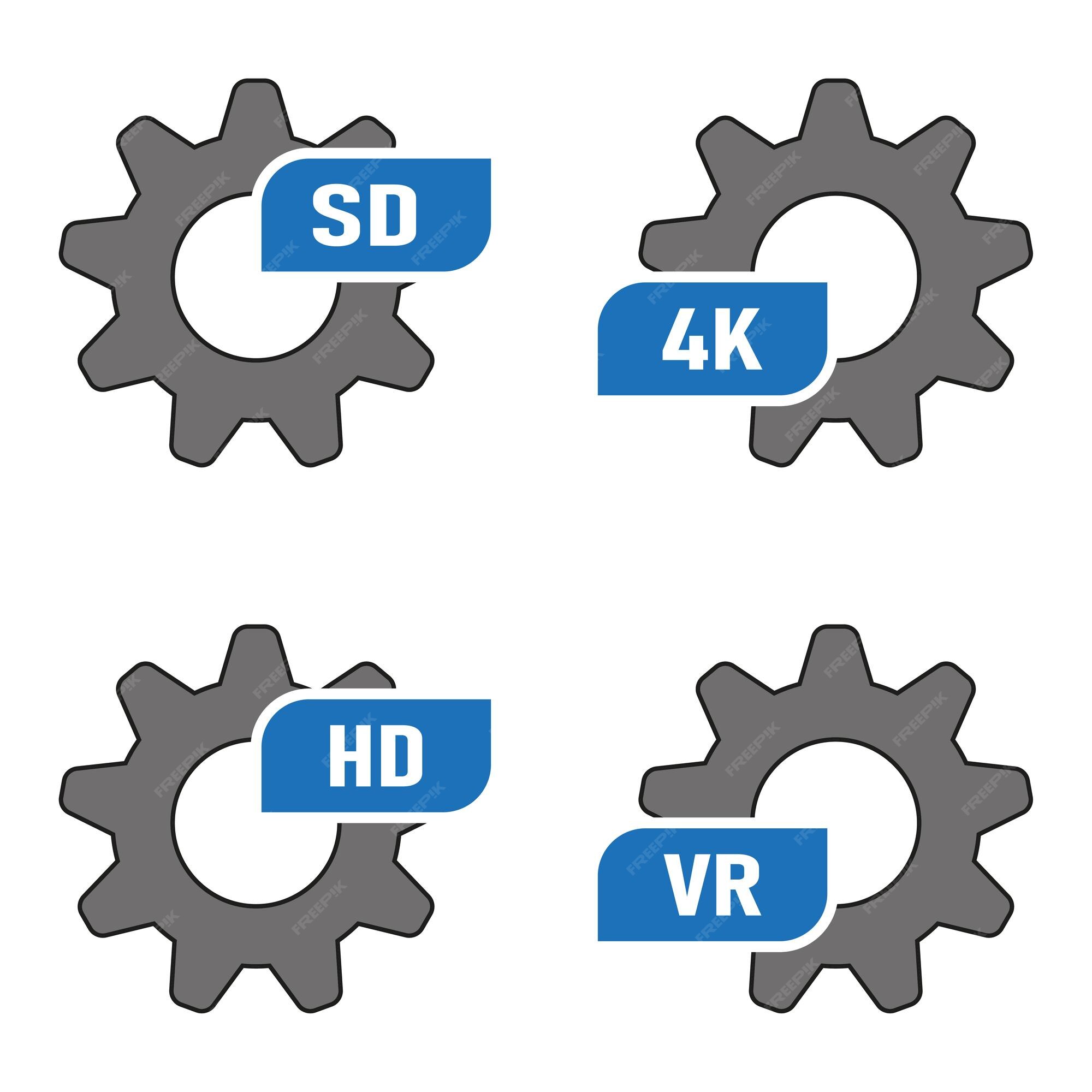 4k, 4k video, medium resolution, player controls, resolution, video, video  settings icon - Download on Iconfinder