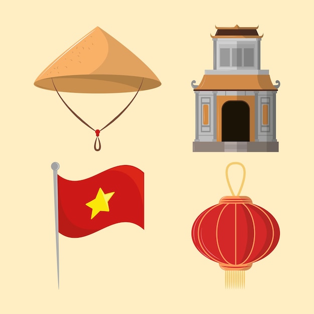 Set of vietnam culture