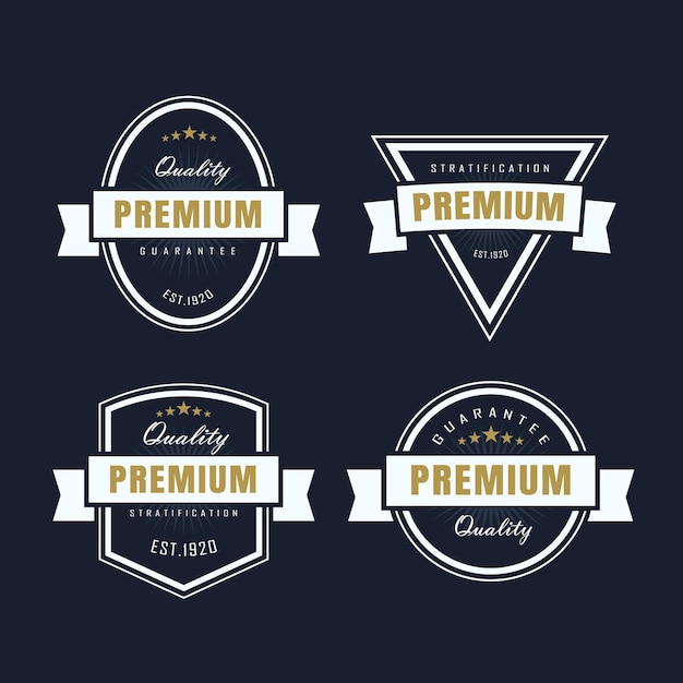 Vector set vintage badge retro premium label vector template