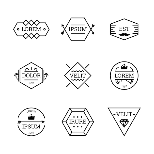 Vector set of vintage badges