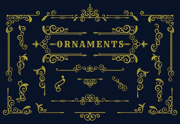 Set of Vintage border element