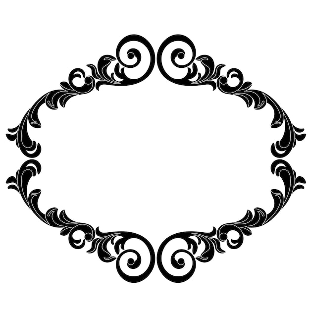 Set of vintage border frame engraving with retro ornament pattern. Vector.