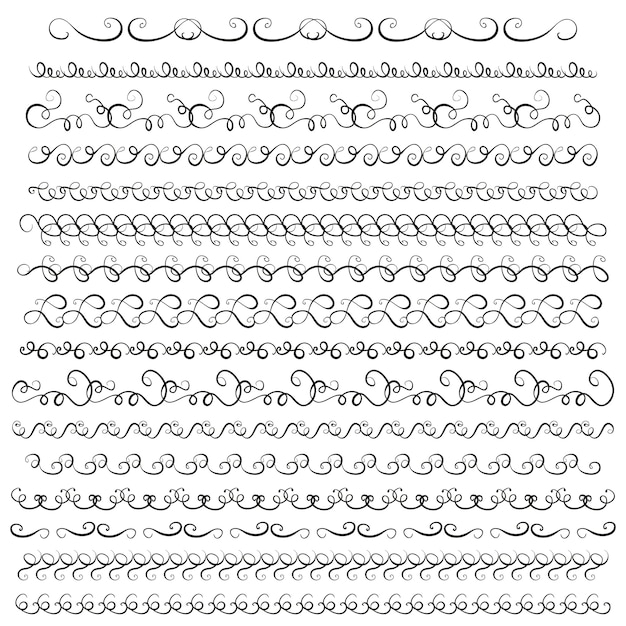 ヴィンテージボーダー要素のセット。ベクトル図。