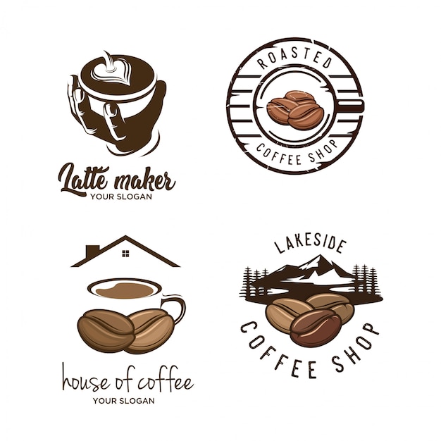 Set di logo vintage caffè