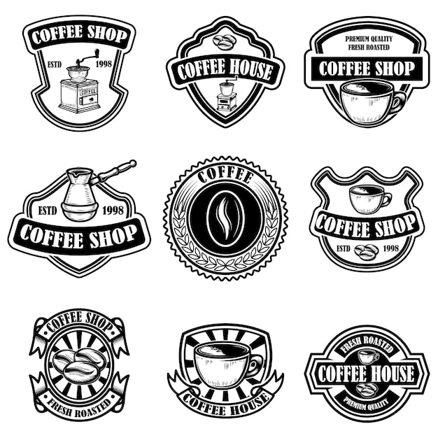 Set of vintage coffee shop emblems