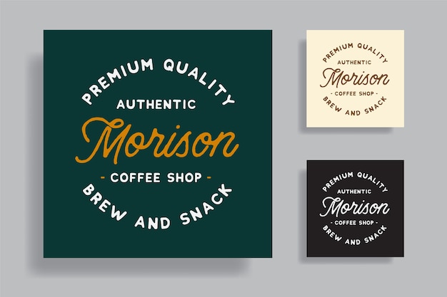 Set di logo vintage coffee shop premium