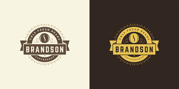 Set vintage coffeeshop logo's