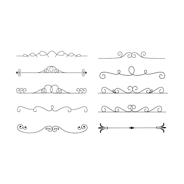 Set of vintage divider ornament illustration