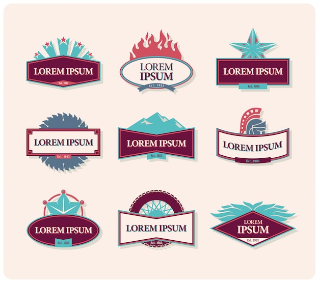 Set vintage embleem badges