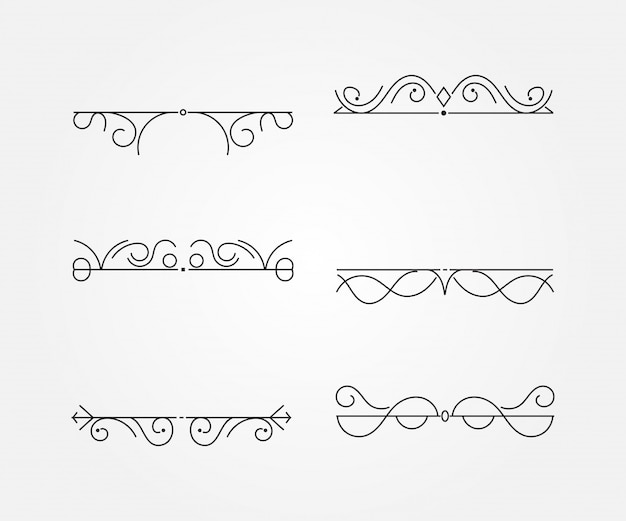 Vector set of vintage frames. vector illustration.