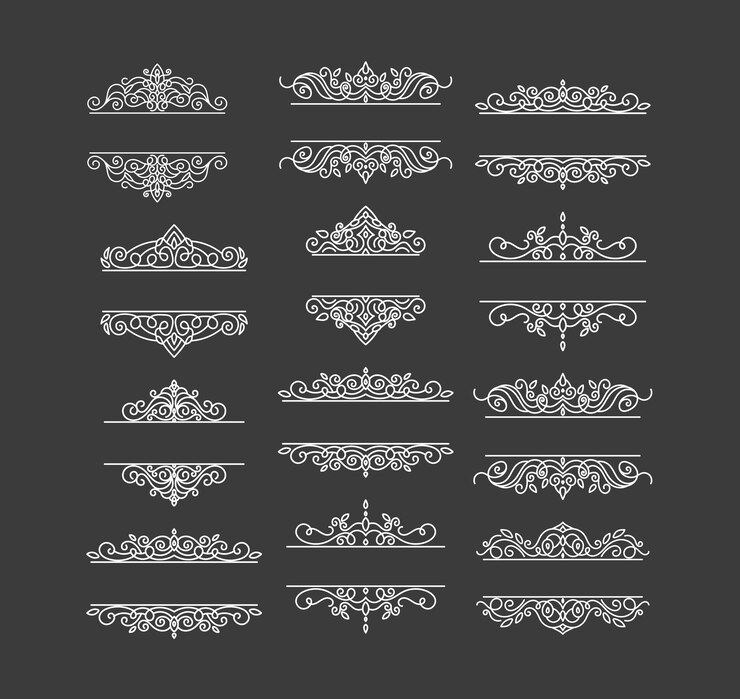 Set of vintage frames with beautiful filigree decorative borders vector illustration