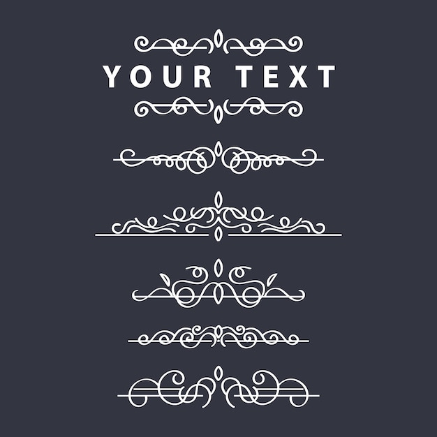 Set of vintage frames with beautiful filigree decorative borders vector illustration